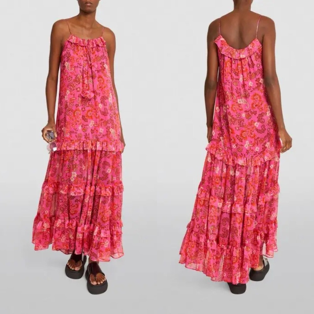 MISA LA | Maxi Dress – Romantic Pink Boho Vibes NWT